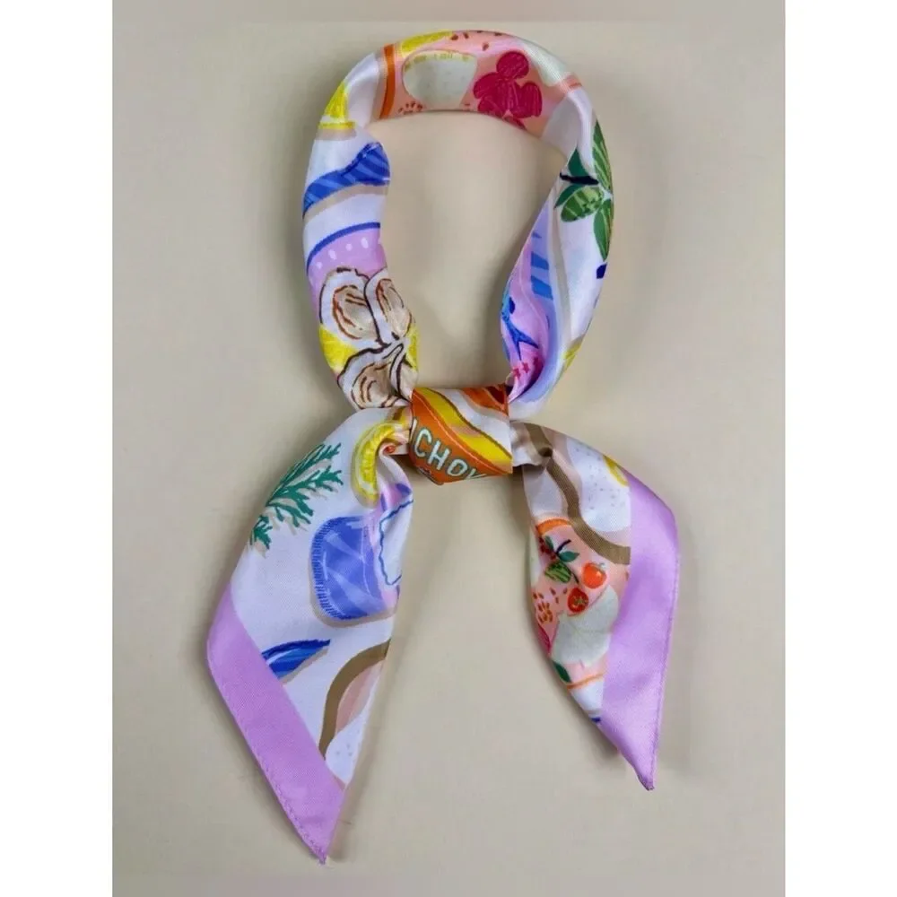 Colorful Seafood Print Scarf A2008